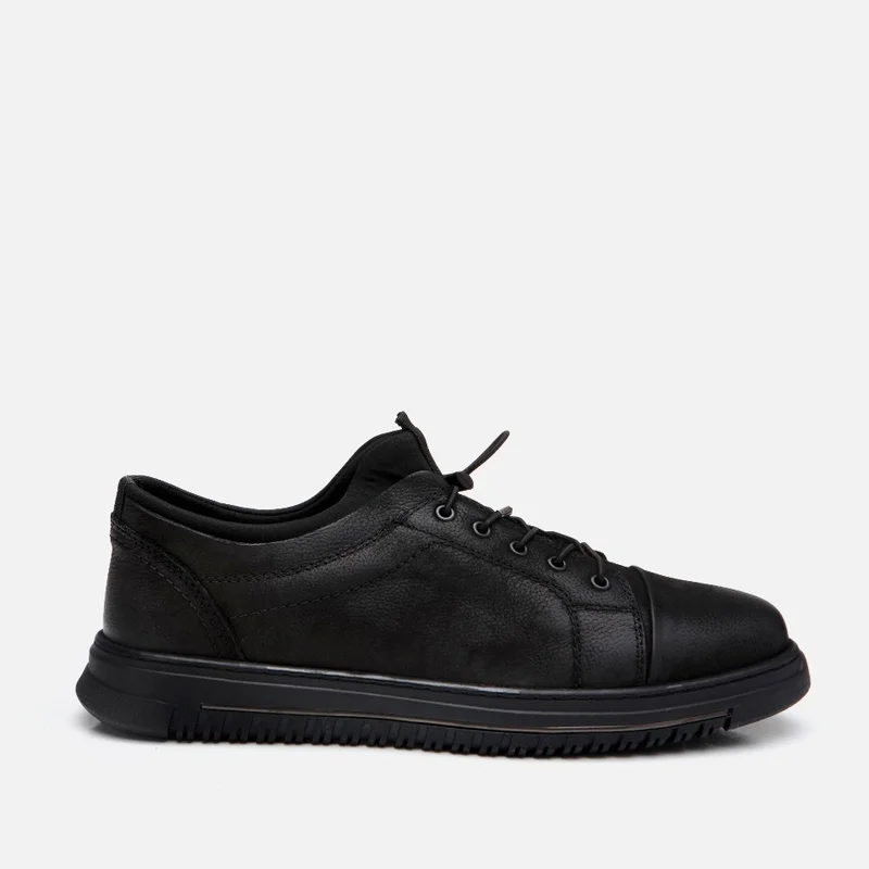 Hotiç 02AYH295700A100 GENUINE Leather Black Men's Casual Shoes