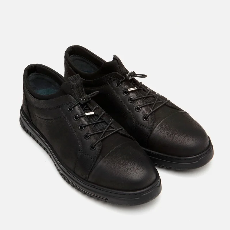 Hotiç 02AYH295700A100 GENUINE Leather Black Men's Casual Shoes
