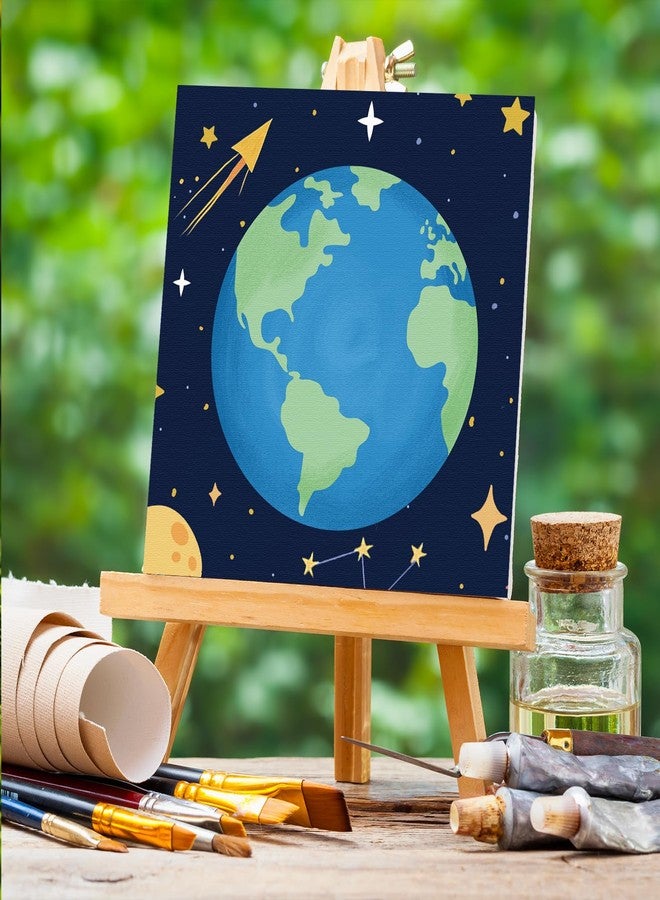 Anseal 12 Packs Pre Drawn Canvas to Paint, 4" X 4" Planet Pre-Printed Paint Party for Kids, Pre Stretched Canvas Outline Painting Boards for Beginners, Students, Party Favor - Image 3