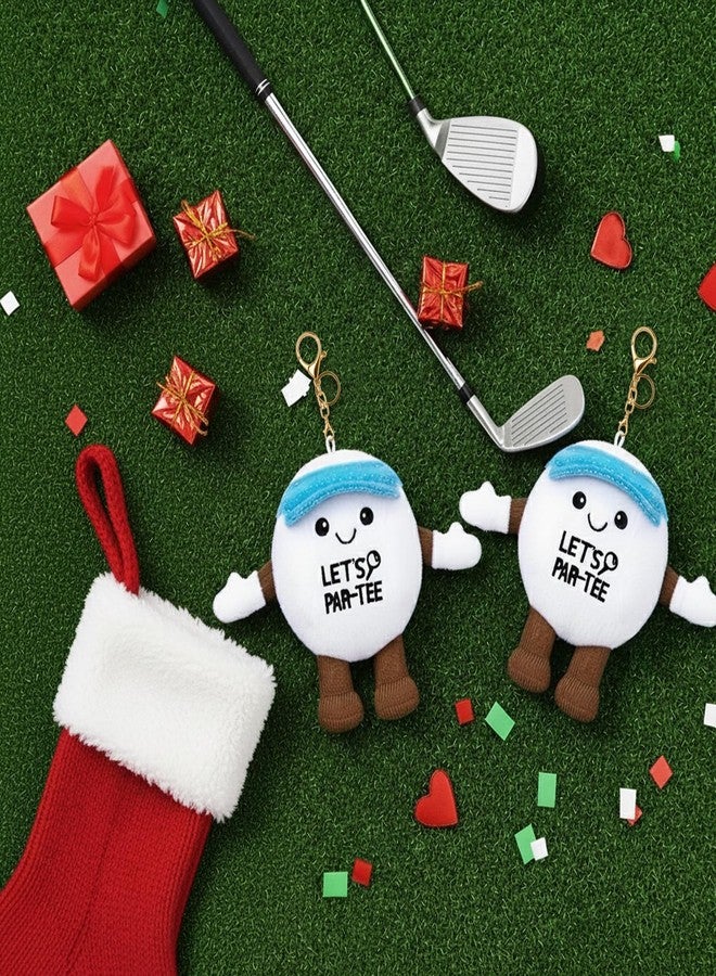 FunisFun Golf Ball Stuffed Toy - 3.5 inches Golf Ball Plush Keychain for Golfer Coach Gifts Sports Fans - Image 4