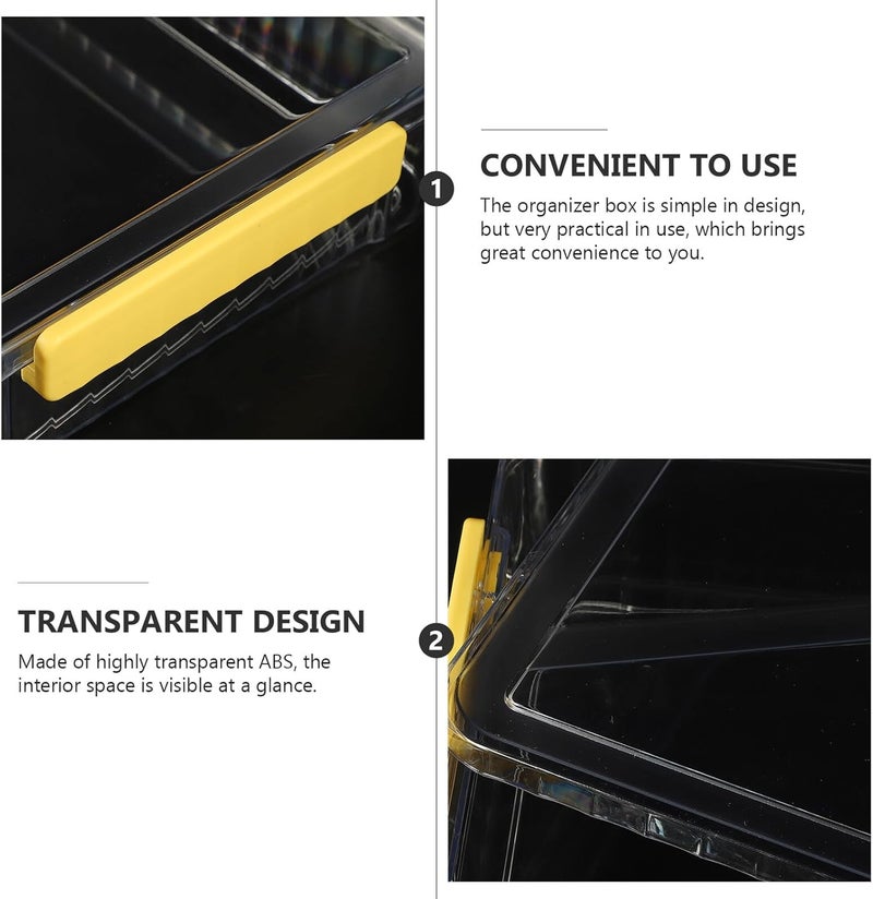 ABOOFAN Large Transparent Flag Display Case Organizer Box for Medals Postcards Certificates Storage Container with Clear Lid for Document and Hardware Accessories Protection - Image 4