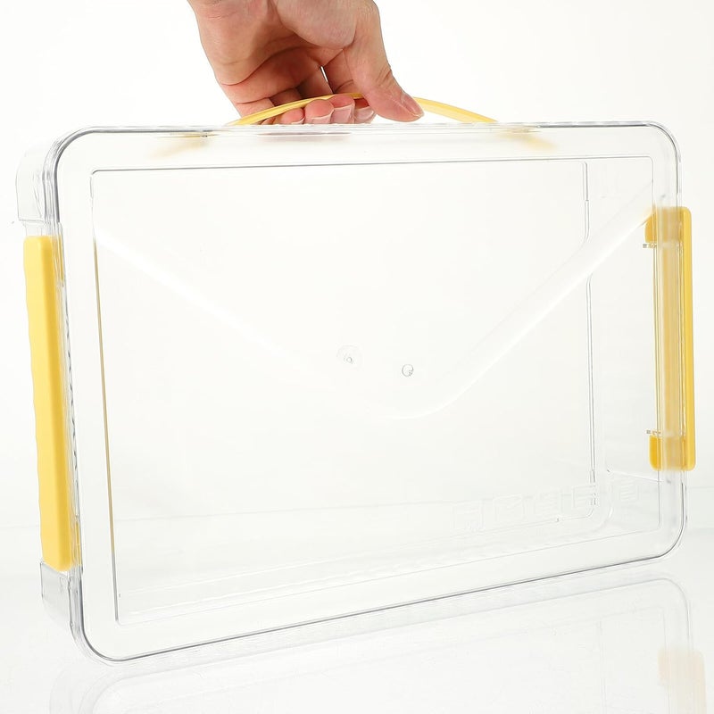 ABOOFAN Large Transparent Flag Display Case Organizer Box for Medals Postcards Certificates Storage Container with Clear Lid for Document and Hardware Accessories Protection - Image 5