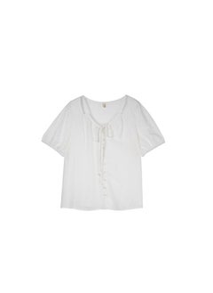 Double Day Summer New Fat Sister Plus Size Women's Wear Design Sense Hollow Short Sleeve Top L2 8