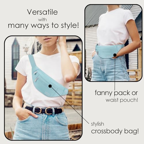 MAXTOP Large Crossbody Fanny Pack with 4Zipper PocketsGifts for Enjoy Sports Festival Workout Traveling Running Casual HandsFree Wallets Waist Pack Phone Bag Fits All Phones - Image 3