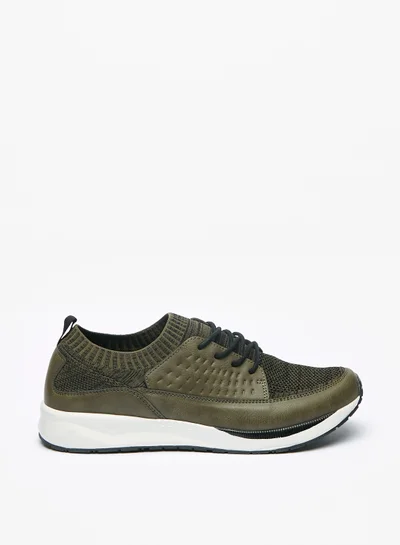 ال بي ال من شو اكسبرس Mens Paneled Casual Sneakers with Lace-Up Closure