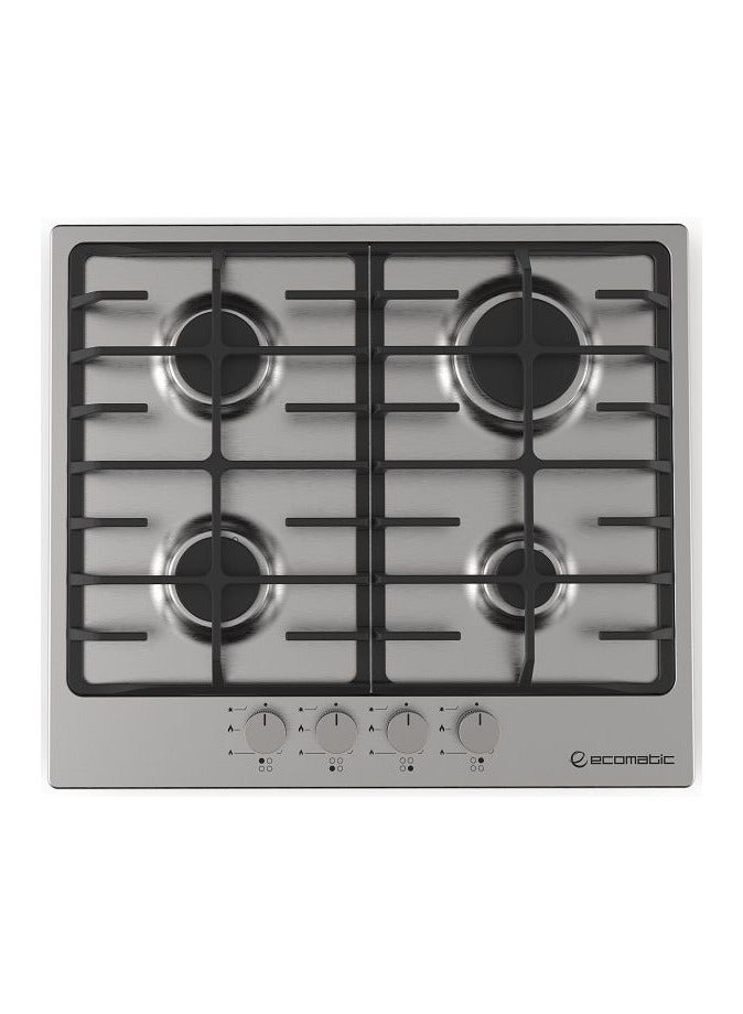 بوتاجاز بلت إن ايكوماتك، غاز، 60 سم، 4 شعلة، S603BC - فضي