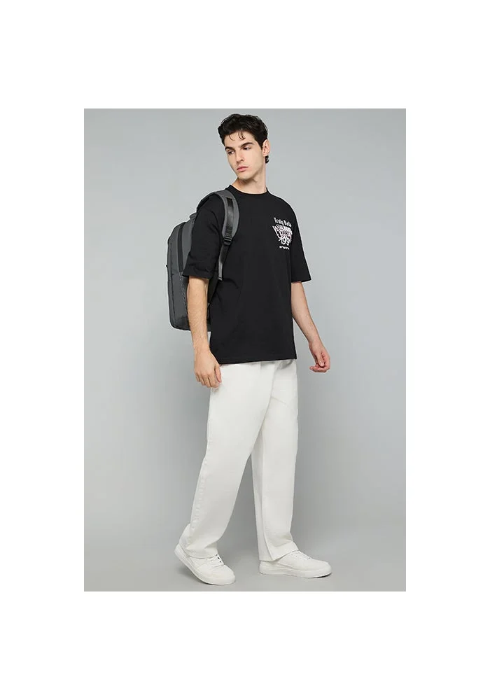 أر أند بي Solid Relaxed Fit Jeans with Button Closure