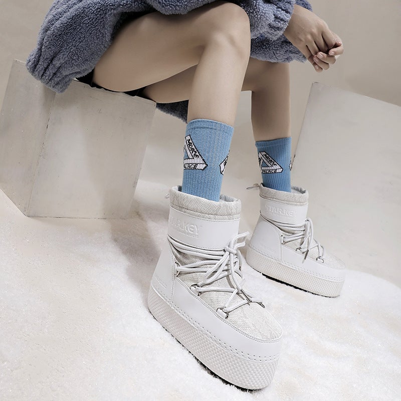 Space Boots, Moon Boots, Parent-Child Ugly-Cute Thick-Soled Furry Warm Boots, Ski Travel , Dropshipping - Image 4