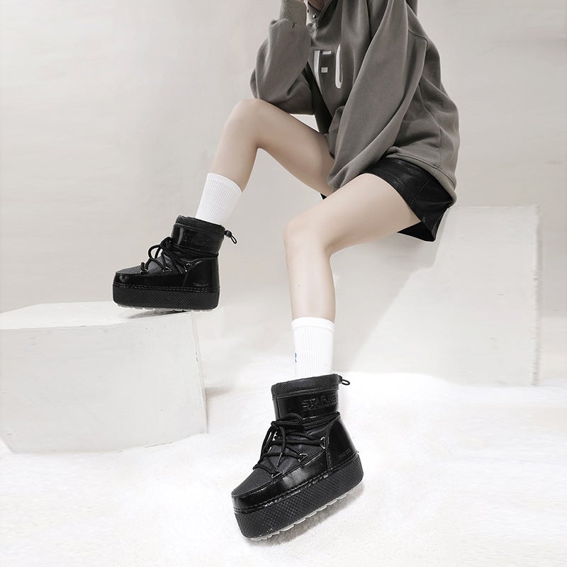 Space Boots, Moon Boots, Parent-Child Ugly-Cute Thick-Soled Furry Warm Boots, Ski Travel , Dropshipping - Image 5