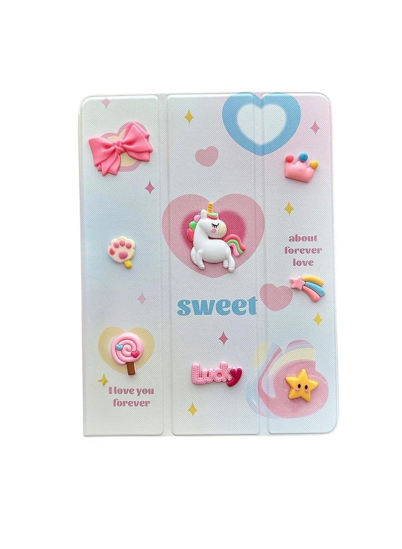 Ecosystem Cases Cartoon 3D Silicon Flip Cover for iPad Air 13 inch Case M2 2024 / iPad Pro 12.9 inch Case (6th/5th/4th/3rd Gen 2022/2021/2020/2018), Cover with Pencil Holder For Kids, (Sweet) - Image 1