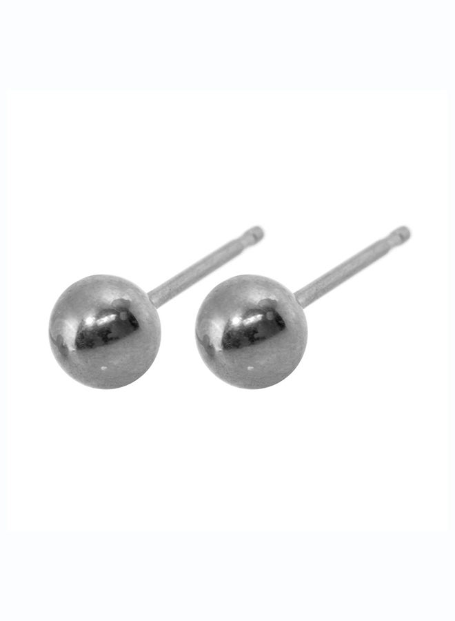 Caflon Fashion Sense | White Stainless Ball Earring - 5 Mm
