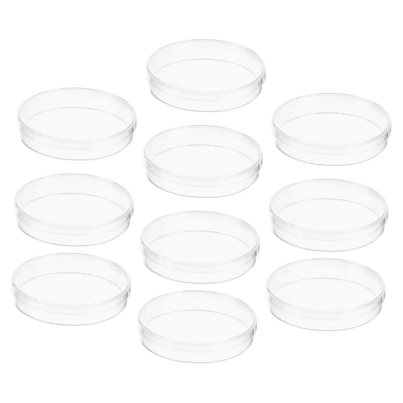 Transparent Plastic Petri Dish With Lid 10pcs For Science Experiments And Tissue Culture - Image 2
