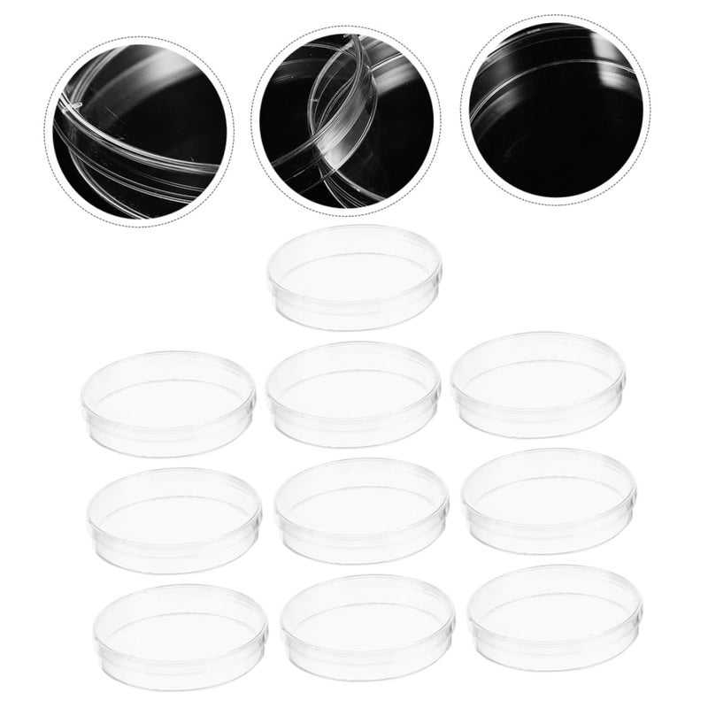 Transparent Plastic Petri Dish With Lid 10pcs For Science Experiments And Tissue Culture - Image 4