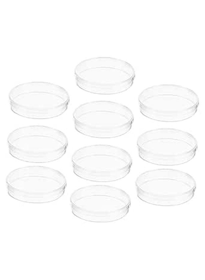 Transparent Plastic Petri Dish With Lid 10pcs For Science Experiments And Tissue Culture - Image 1