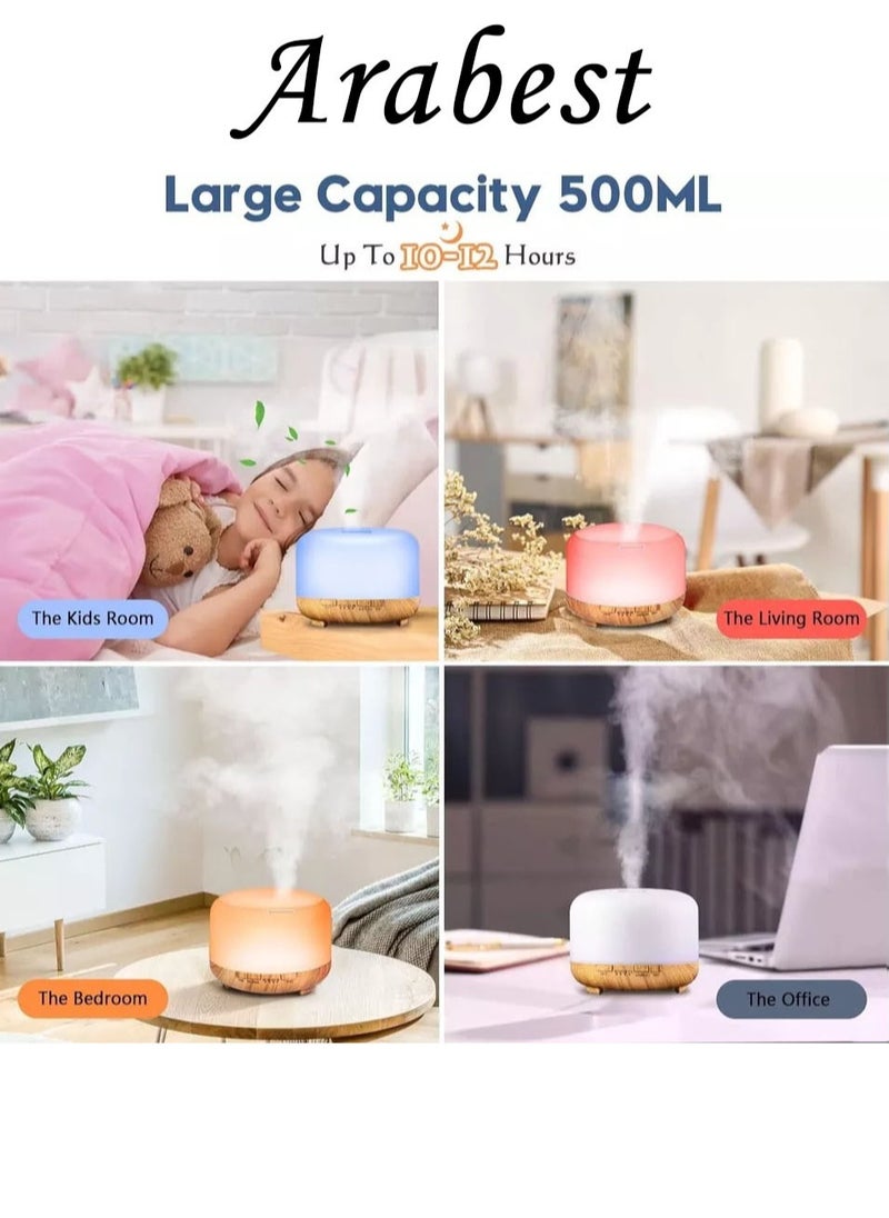 Arabest - Essential Oil Diffusers, 500ml Diffusers for Essential Oils Large Room,Home, Aromatherapy Oil Diffuser with Cool Mist - Image 1