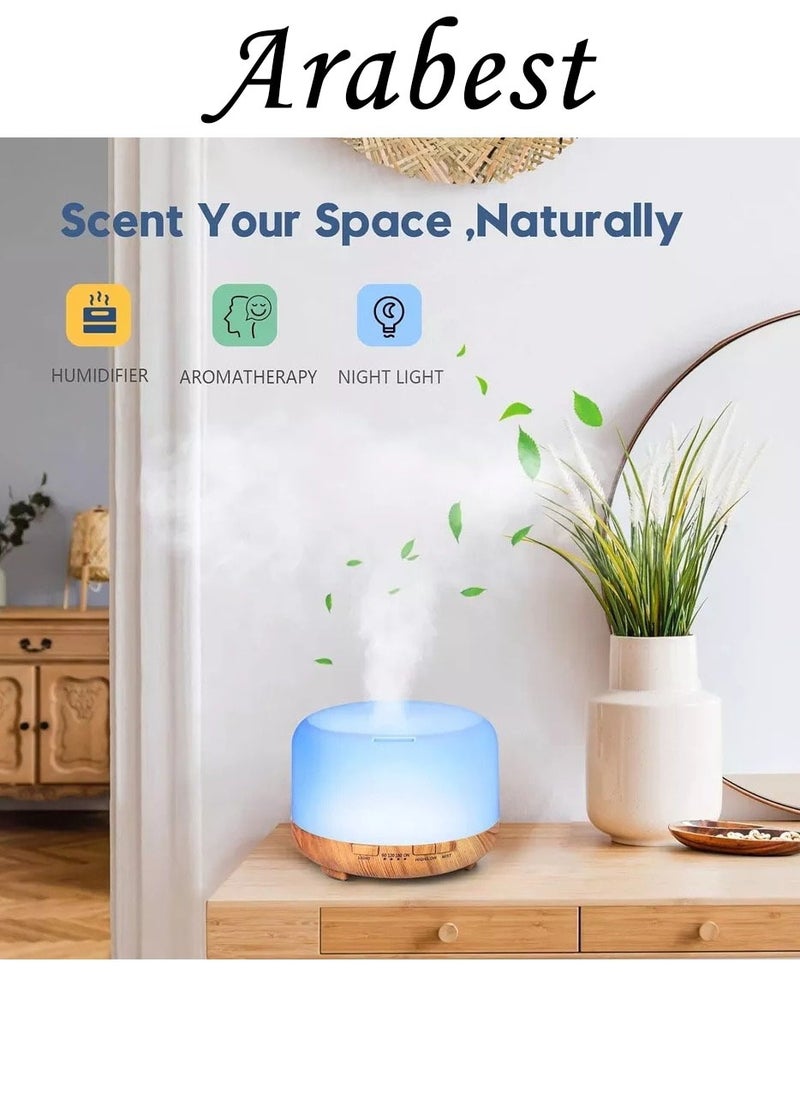 Arabest - Essential Oil Diffusers, 500ml Diffusers for Essential Oils Large Room,Home, Aromatherapy Oil Diffuser with Cool Mist - Image 1