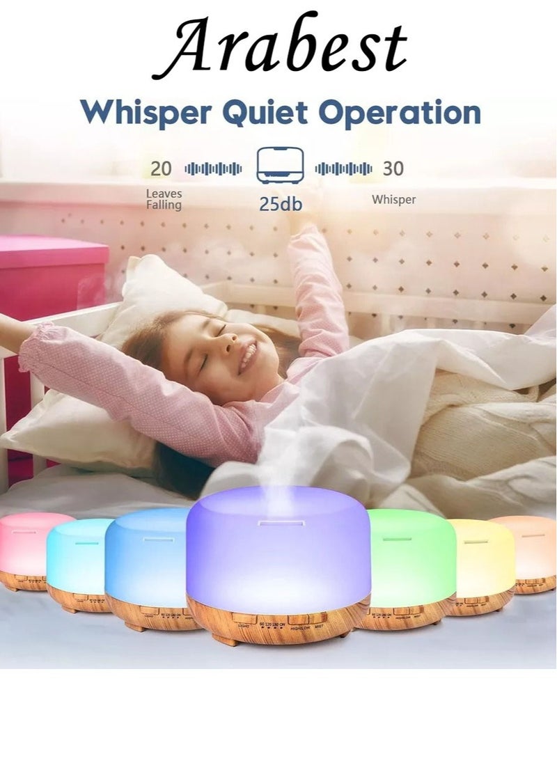 Arabest - Essential Oil Diffusers, 500ml Diffusers for Essential Oils Large Room,Home, Aromatherapy Oil Diffuser with Cool Mist - Image 1