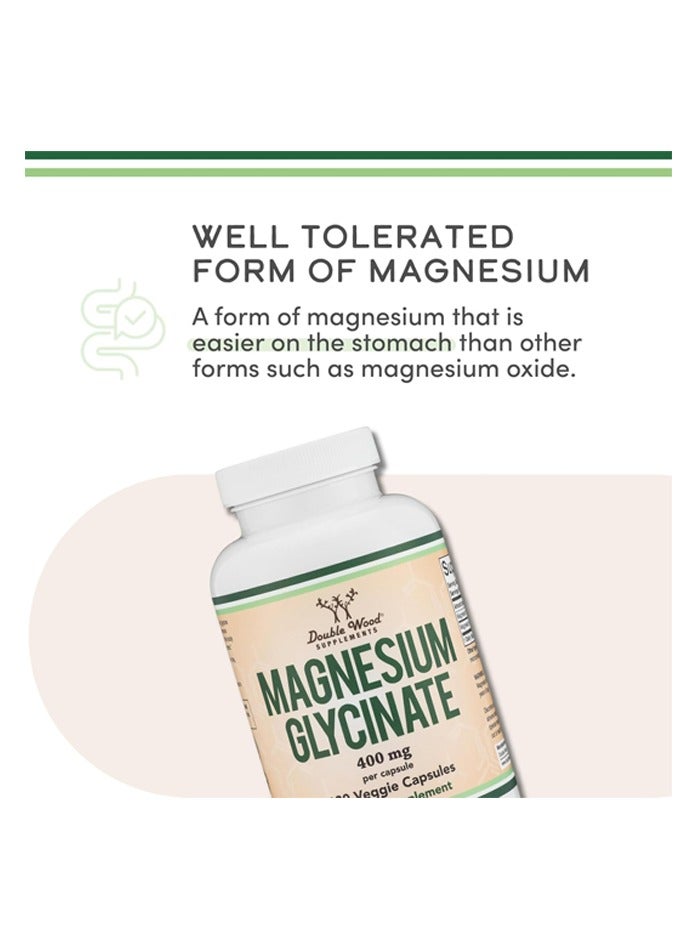Double Wood Supplements Magnesium Glycinate 400mg 180 capsules Double Wood Supplements - Image 4