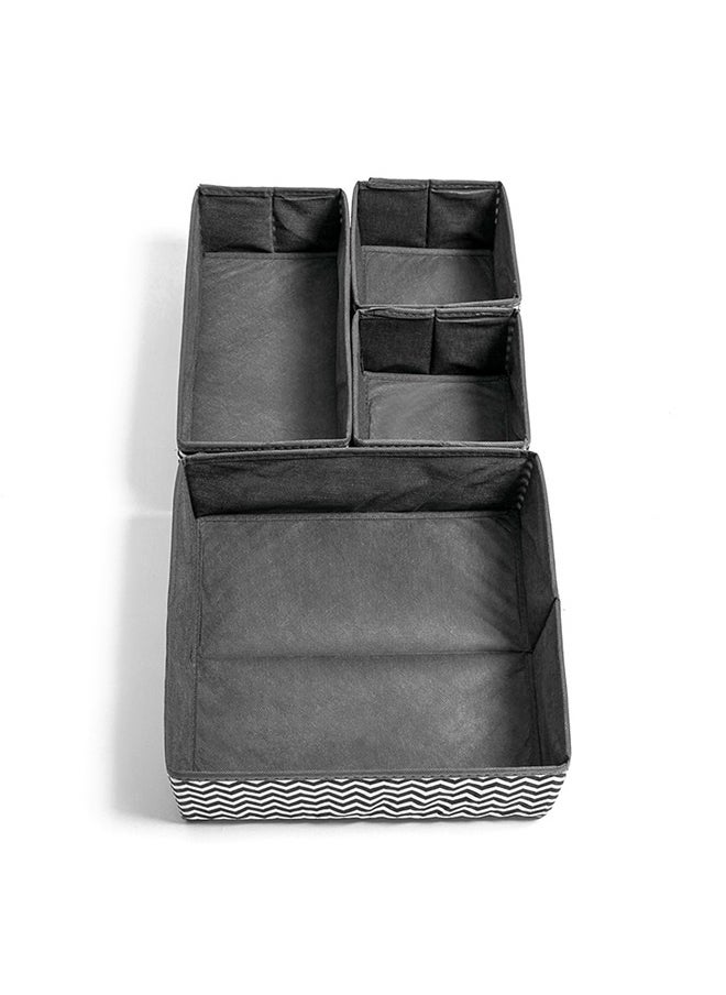 yongsheng 6-Piece Foldable Closet Organizer Grey/White，6 Pcs Folding Storage Box Cube Storage Bins Simple Storage Case Clothing Drawers Wardrobe Clothes Travel Container Foldable Cloth Desktop Organizer Non-woven Fabric Office  - Image 3