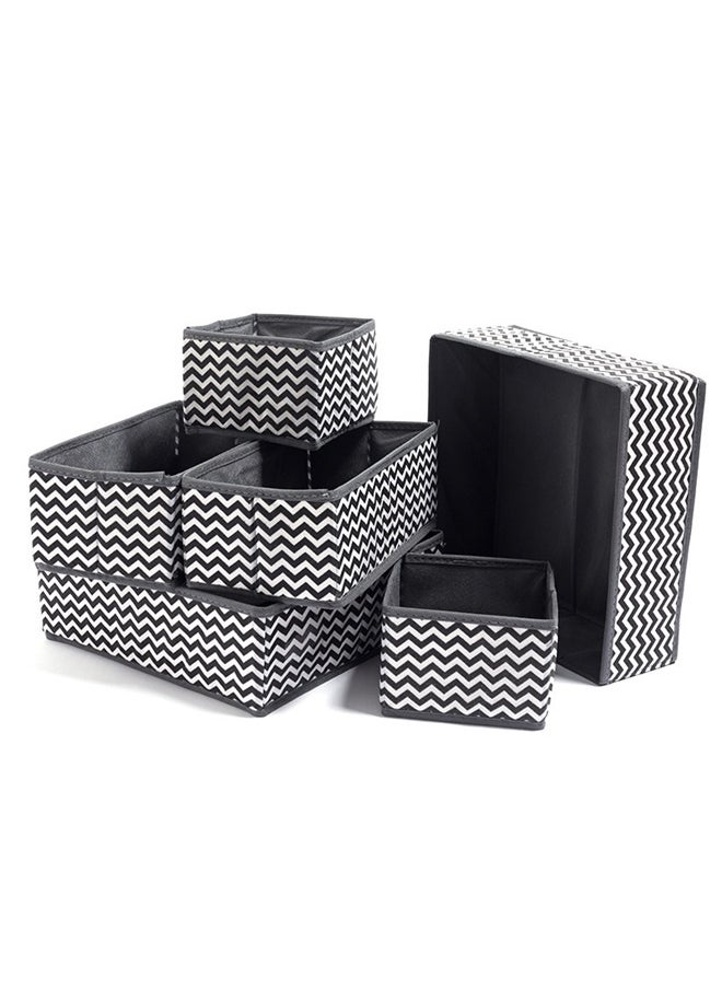 yongsheng 6-Piece Foldable Closet Organizer Grey/White，6 Pcs Folding Storage Box Cube Storage Bins Simple Storage Case Clothing Drawers Wardrobe Clothes Travel Container Foldable Cloth Desktop Organizer Non-woven Fabric Office  - Image 1