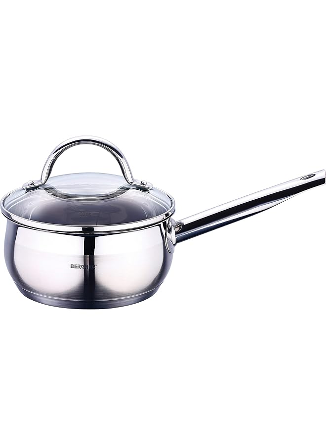 BERGNER Gourmet 2 Bg6502 Induction Base Saucepan With Lid, 16 Cm/1.3 Litre, Silver, Stainless Steel, 1.3L - Image 1