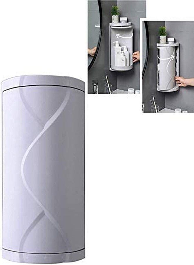 TRAY Bathroom Large Capacity 360° Rotating Cosmetics Organizer Detachable Makeup Storage Rack Wall Mounted Corner Triangle Shelf for Bath Kitchen(White) - Image 4