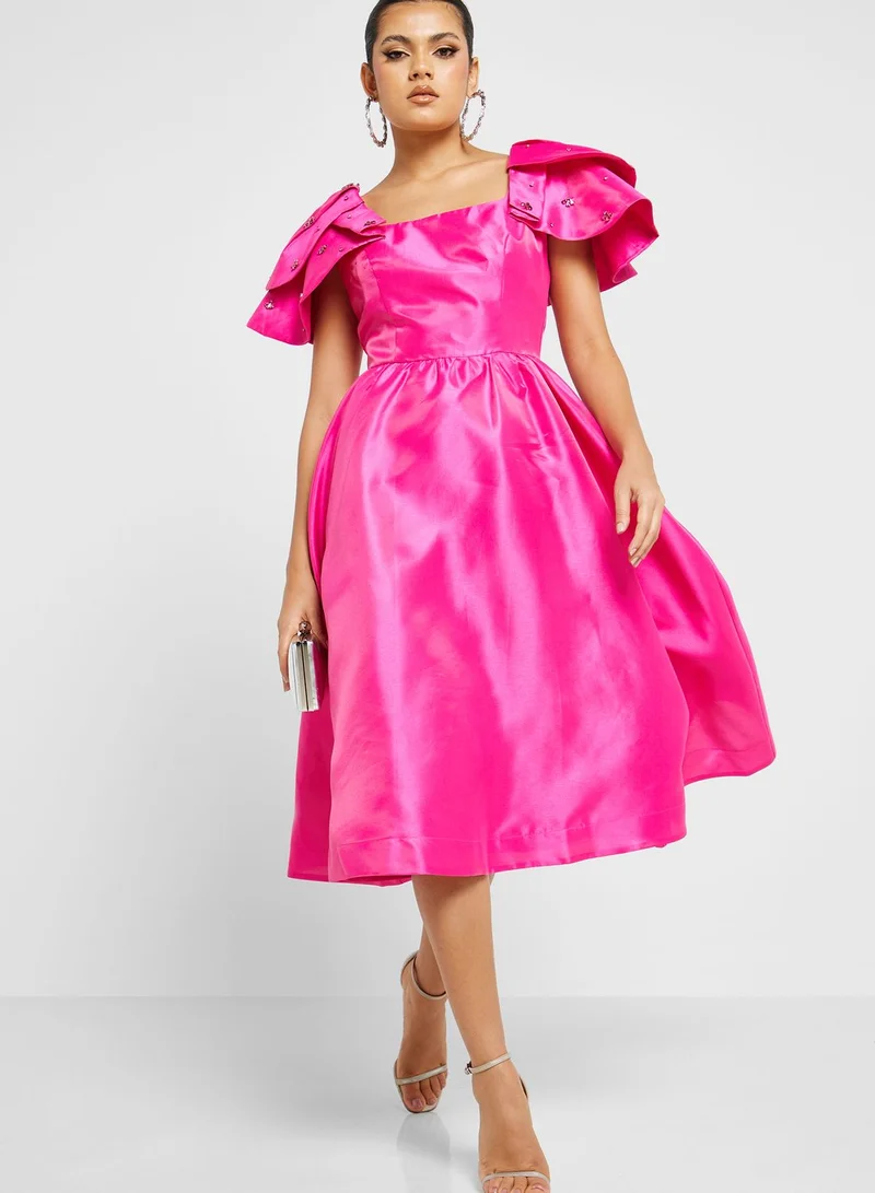 Femi9 Frill Sleeve Tiered Dress