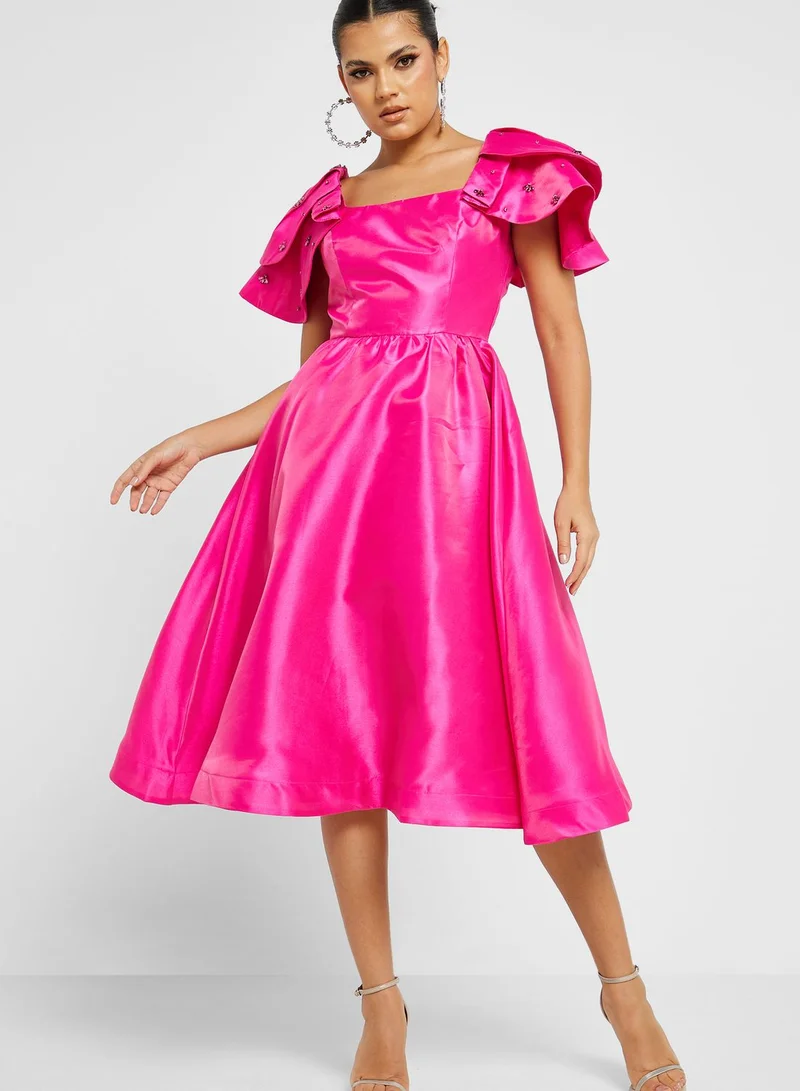 Femi9 Frill Sleeve Tiered Dress