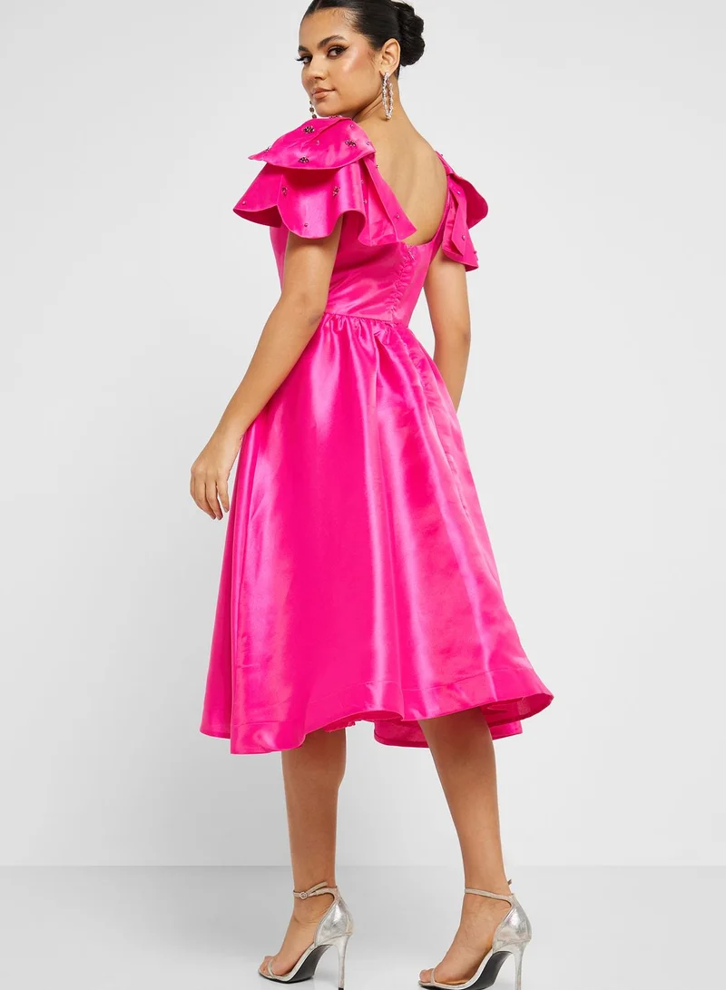 Femi9 Frill Sleeve Tiered Dress