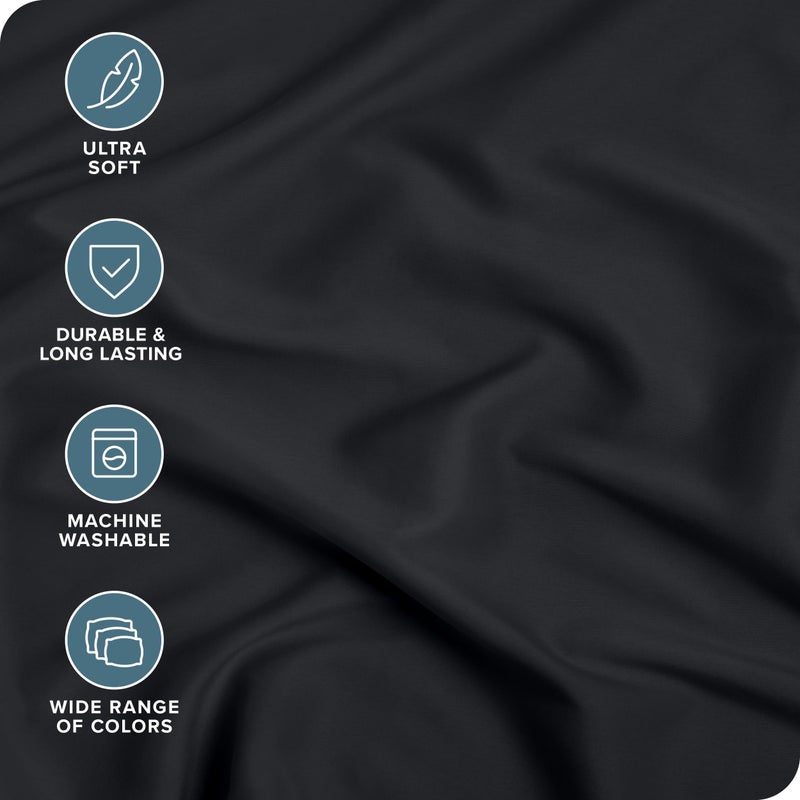 Bare Home Bare Home 2-Pack Fitted Bottom Sheets Twin - Premium 1800 Ultra-Soft Wrinkle Resistant Microfiber - Deep Pocket (Twin  Black)  - Image 2