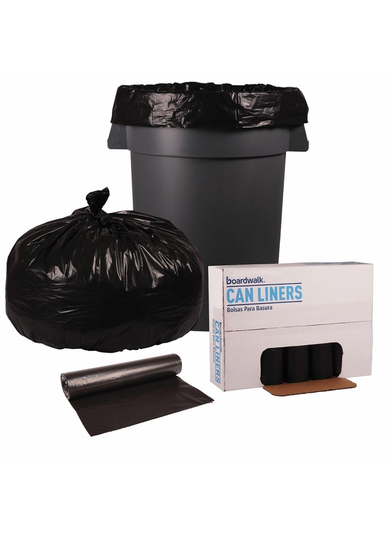 boardwalk Boardwalk X7658WKKR02 38 in x 58 in 60 gal 2 mil Recycled LowDensity Polyethylene Can Liners  Black 100Carton  - Image 1
