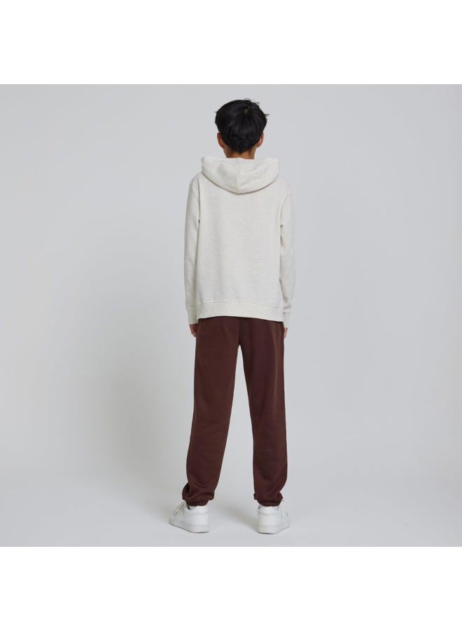 AEROPOSTALE Boys 2 Piece Outfit - Pullover Hoodie and Athletic Pants, Youth Jogger Sweatpants and Sweatshirt, Sizes 4-12, Oatmeal/Coffee, 5-6 - Image 3