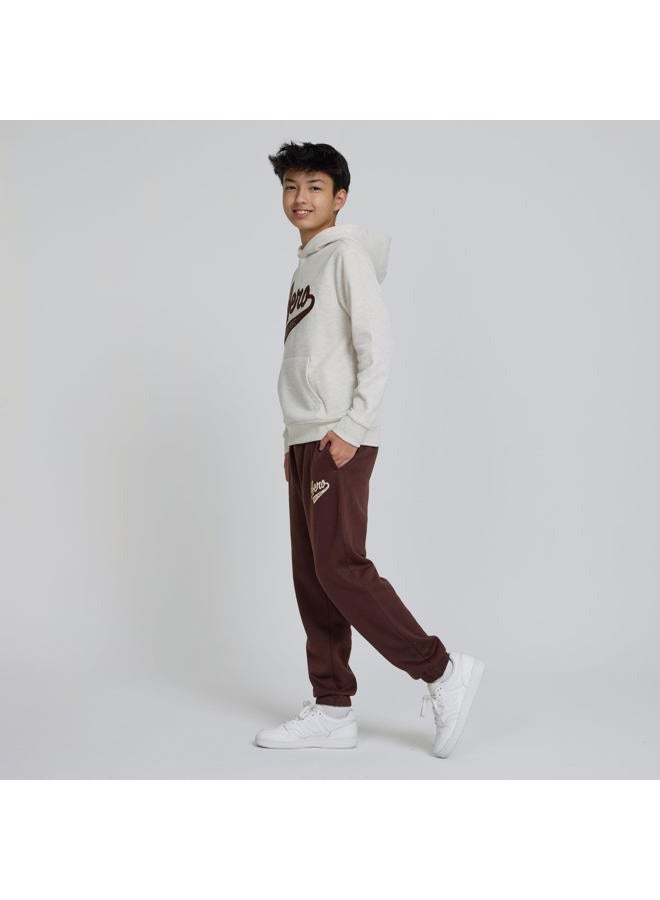 AEROPOSTALE Boys 2 Piece Outfit - Pullover Hoodie and Athletic Pants, Youth Jogger Sweatpants and Sweatshirt, Sizes 4-12, Oatmeal/Coffee, 5-6 - Image 2