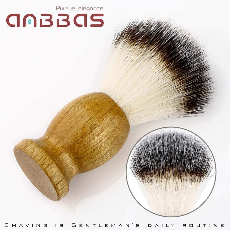 Anbbas Faux Badger Shaving Brush,Stainless Steel Shaving Razor and Brush Stand, Shaving Bowl and 100g Natural Soap Puck Refill,4in1 Wet Shave Kit for Men - Image 3