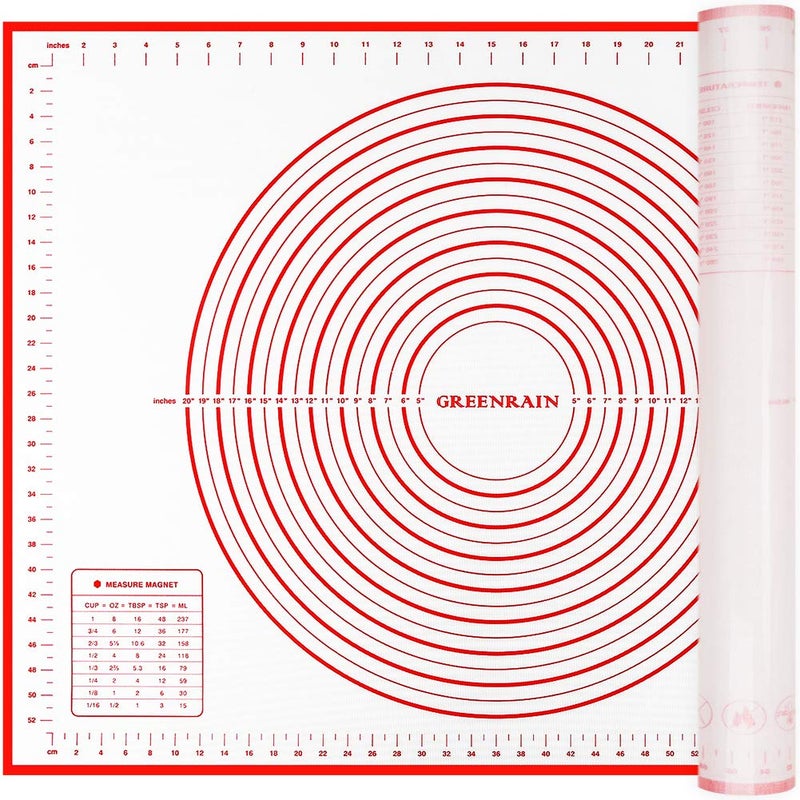 GREENRAIN Extra Large Silicone Pastry Mat Non Stick Baking Mat with Measurement Fondant Mat, Counter Mat, Dough Rolling Mat, Oven Liner, Pie Crust Mat (XXL-24''(W)*32''(L)) - Image 1