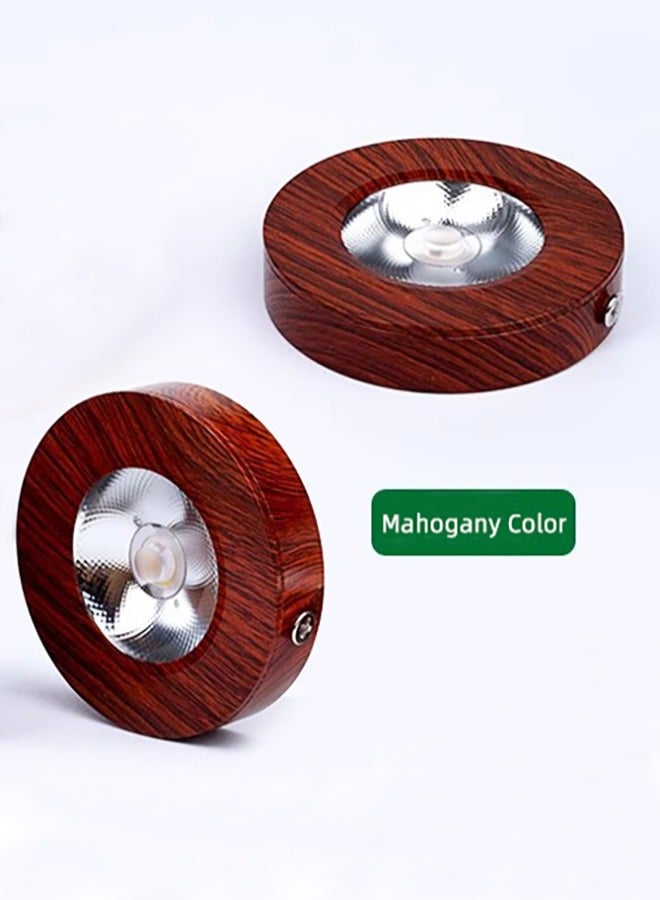 2 حزمة LED سطح مستدير شنت أضواء كاشفة DOB 3W 3000K أبيض دافئ للخزانة والخزائن وسرير المطبخ وغرفة المعيشة - Image 2