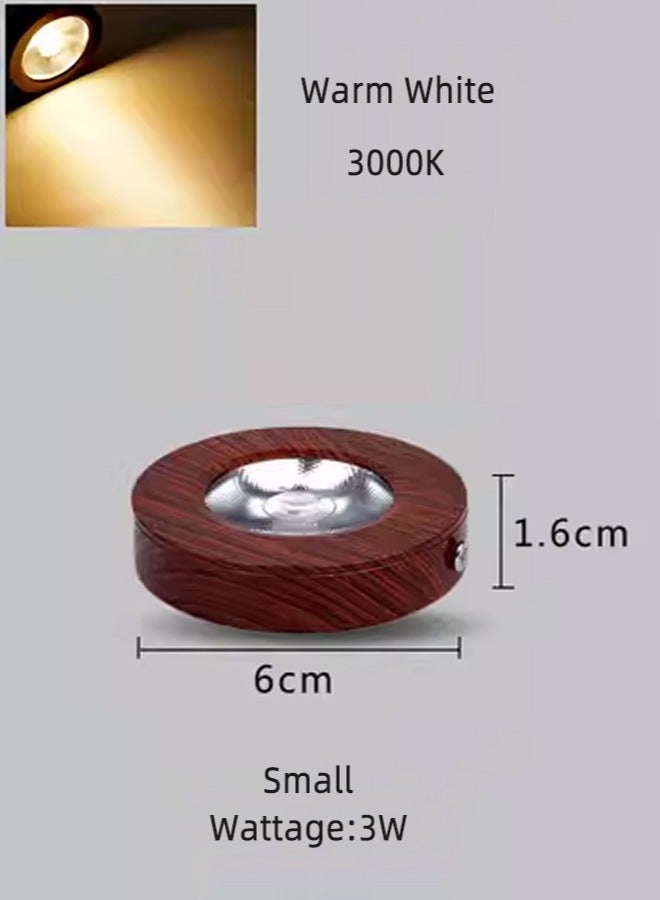 2 حزمة LED سطح مستدير شنت أضواء كاشفة DOB 3W 3000K أبيض دافئ للخزانة والخزائن وسرير المطبخ وغرفة المعيشة - Image 4