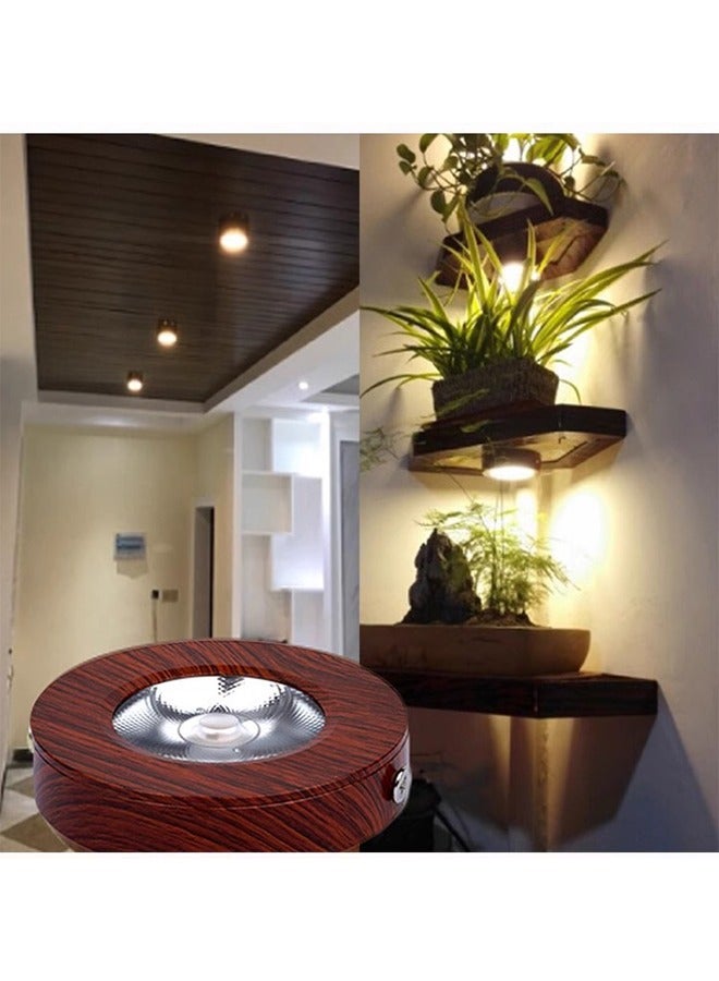 2 حزمة LED سطح مستدير شنت أضواء كاشفة DOB 3W 3000K أبيض دافئ للخزانة والخزائن وسرير المطبخ وغرفة المعيشة - Image 5