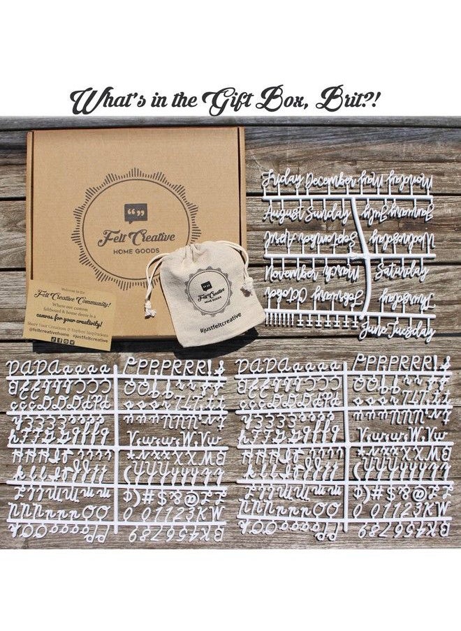 Felt Creative Home Goods - Extra Cursive Letter Set By Felt Creative Home Goods ; Set Of Script Alphabet Letters Numbers Punctuation Over 375 Pieces Extra Bold Plus Cursive Months Days Board Not Included - Image 1