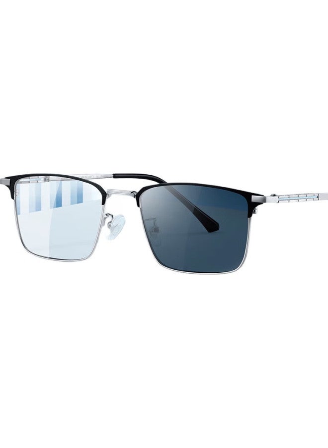 CAPONI Photochromic Anti-Blue Light Glasses For Men, Ultra-Light Business Square Frame, Anti-Blue Light Radiation Protection, Phone And Computer Eye Protection Glasses, No Prescription - Image 1