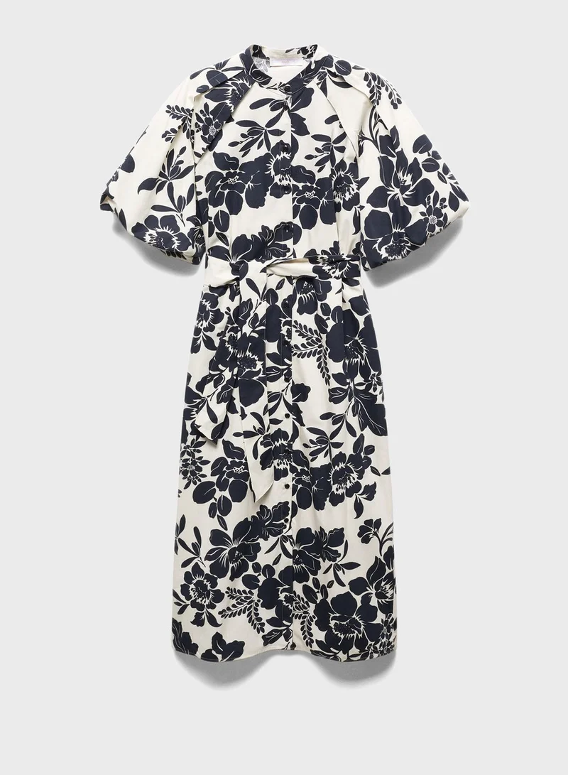 MANGO Floral Print Midi Dress