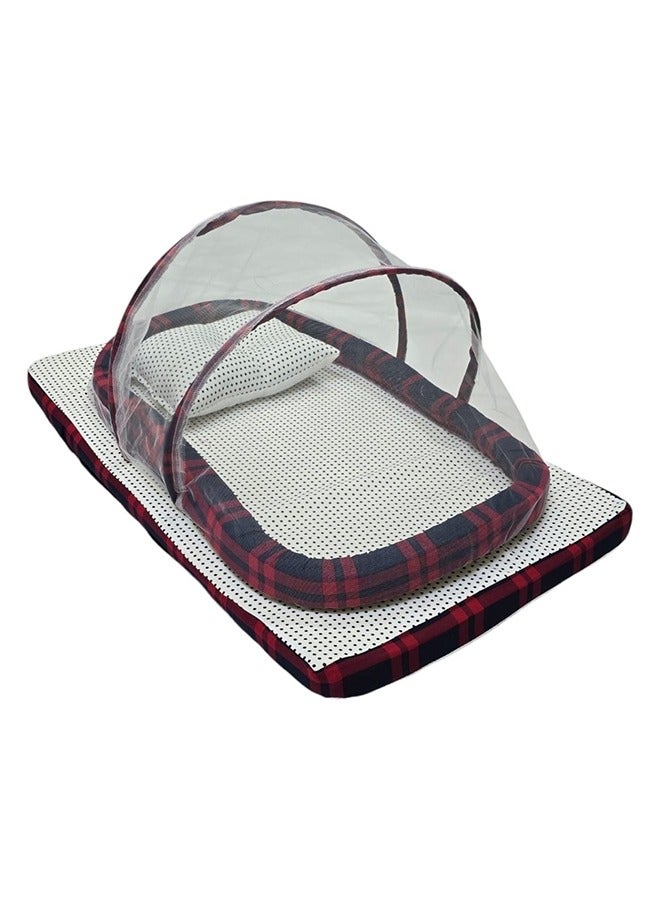 BABYCARA Baby Net Bed With Thick Mattress, Mosquito Net And Neck Pillow, 80 CM X 48 CM - Image 1