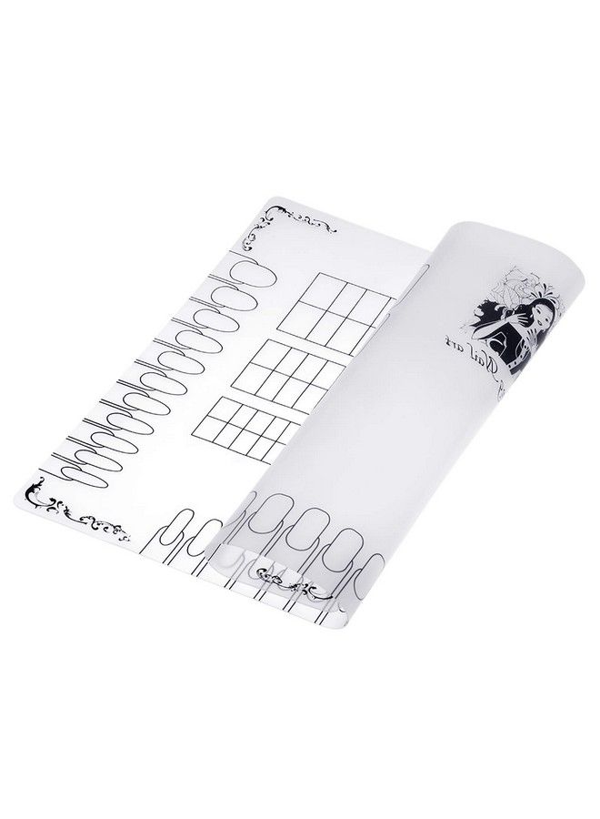 ANSELF Nail Art Silicone Mat Foldable Washable Table Pad Nail Practice Workspace Design Plate For Stamping Reverse Stamp - Image 1