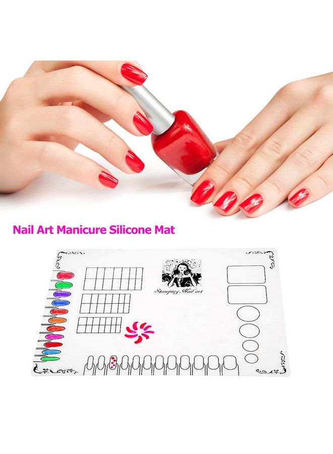 ANSELF Nail Art Silicone Mat Foldable Washable Table Pad Nail Practice Workspace Design Plate For Stamping Reverse Stamp - Image 3