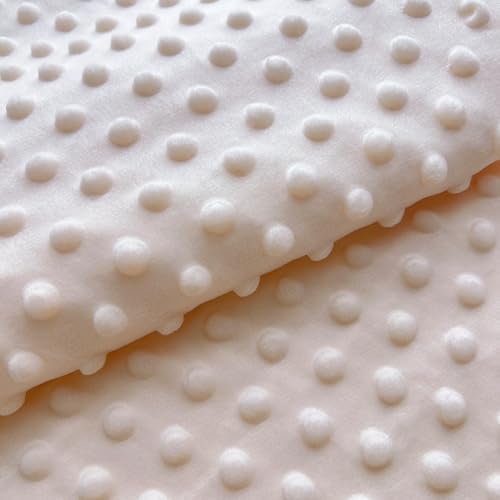 Antetek 1 Yardx62 Inch Minky Dot Fabric by The Yard DIY Making Supplies Quilting Patchwork Cushions Plush Fleece Fabric Minky Fabric for Blanket, Pillow Covers, Clothing Making, Scarf,Sewing - Image 1