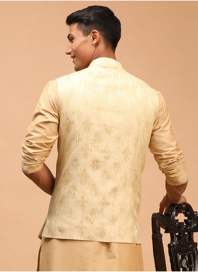 PRASHA - Men's Gold - Nehru Jacket - Image 1