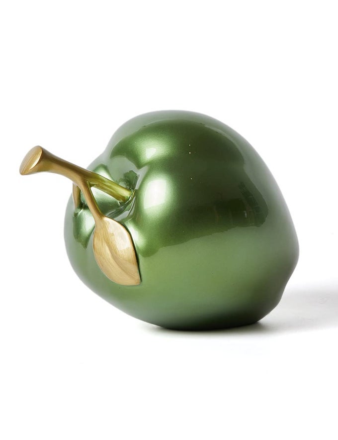 APPLE DECOR STATUE MODERN SCULPTURE ARTS FRUIT FIGURINE POLYRESIN GREEN 70 INCH