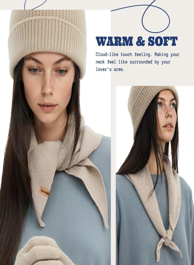 ACUSHLA 100% Merino Wool Triangle Scarf for Women Knitted Fashion Neckerchief Lightweight Soft Warm Neck Warmer - Image 3