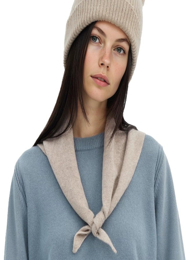 ACUSHLA 100% Merino Wool Triangle Scarf for Women Knitted Fashion Neckerchief Lightweight Soft Warm Neck Warmer - Image 1