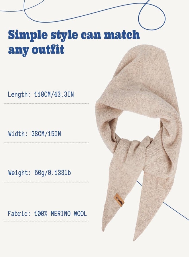 ACUSHLA 100% Merino Wool Triangle Scarf for Women Knitted Fashion Neckerchief Lightweight Soft Warm Neck Warmer - Image 4